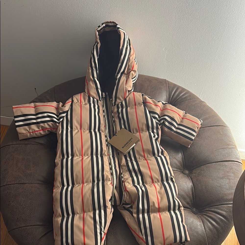 Burberry Baby Snowsuit with Stripes